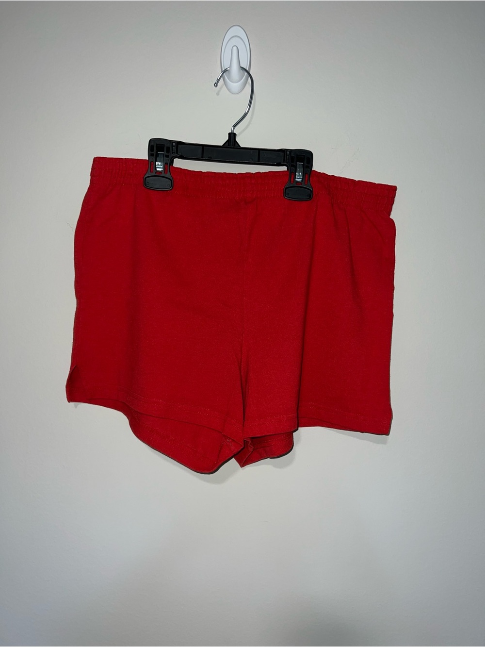 Red Women's Casual Elastic-Waist Shorts Red Soffe shorts small